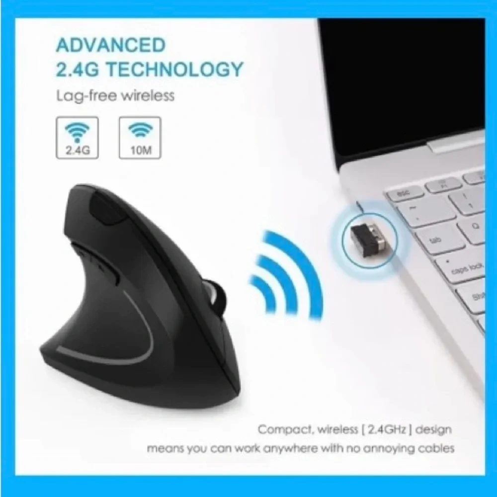 NEW STYLE Right Hand Fifth Generation Vertical Wireless Wired Optical Mouse